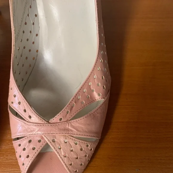 Stuart Weitzman Peep-Toe Pink Heels - Picture 2 of 6